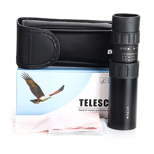 Metal Monocular Telescope 10-300X40mm Super Telephoto Zoom