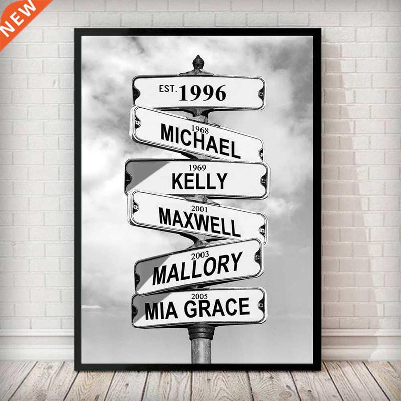 Cuom Painting Intersection reet Sign 6 Names Anniversar