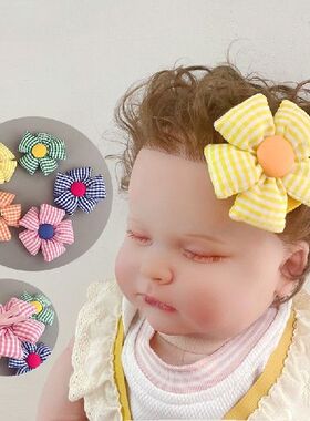 Baby Girl Hair Clips Big Lattice Flower Barrettes Cute Hair