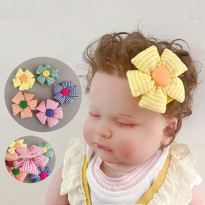 Baby Girl Hair Clips Big Lattice Flower Barrettes Cute Hair