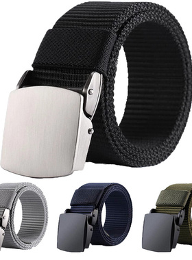 2022 New  Men's Belt Fashion Black Nylon Outdoor Met