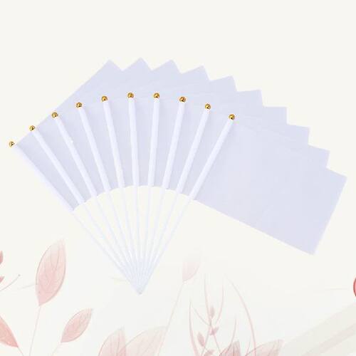 Flag Flags White Hand Referee Mini Stick Waving Sports