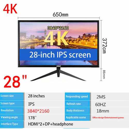 IPS 4k monitor gamer 28 inch LCD monitor PC monitor 144hz f