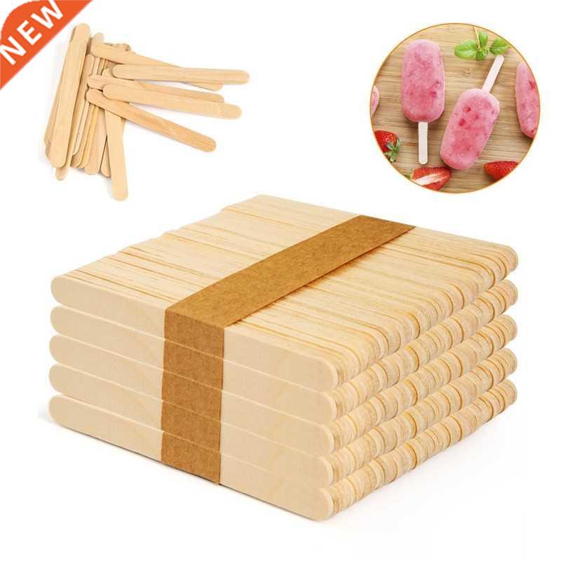 50pcs Ice Cream Popsicle Sticks Wooden Sticks Ice Cream Spoo