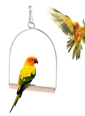 Kayu Alami Burung Pegar Beo Gantung Ayunan Kandang Mainan