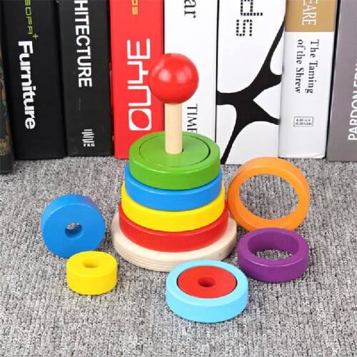 Children Educational Toys Wooden Bright Colors Shape