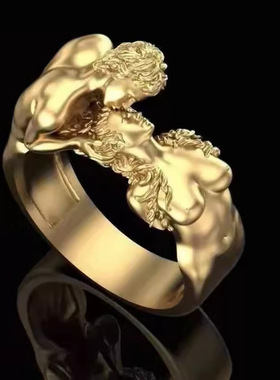 新式亚当夏娃艺术戒指指环可调节