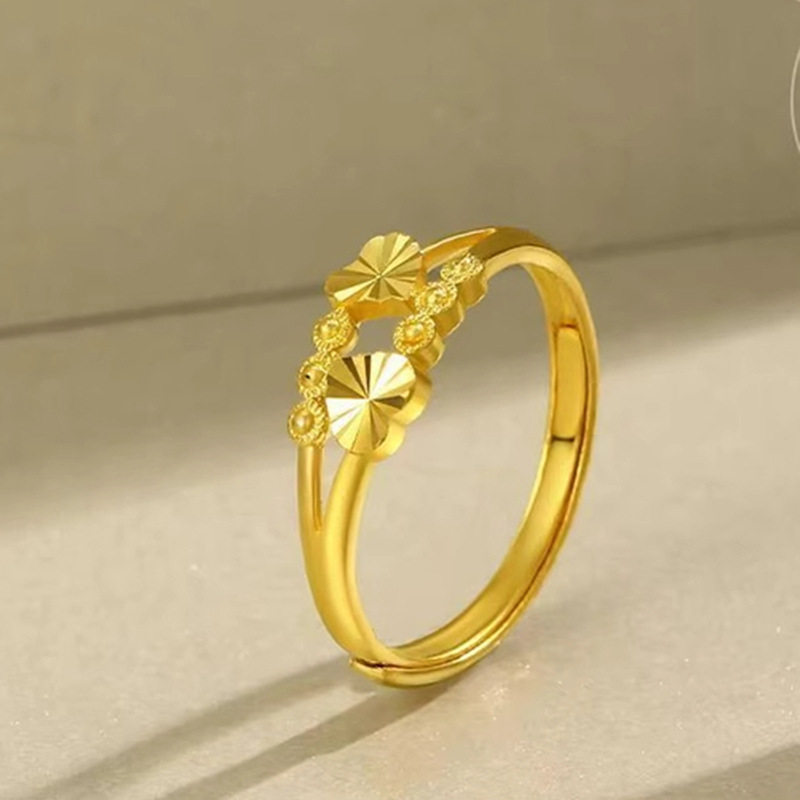 新品心心相印戒指新款爱心小圆珠