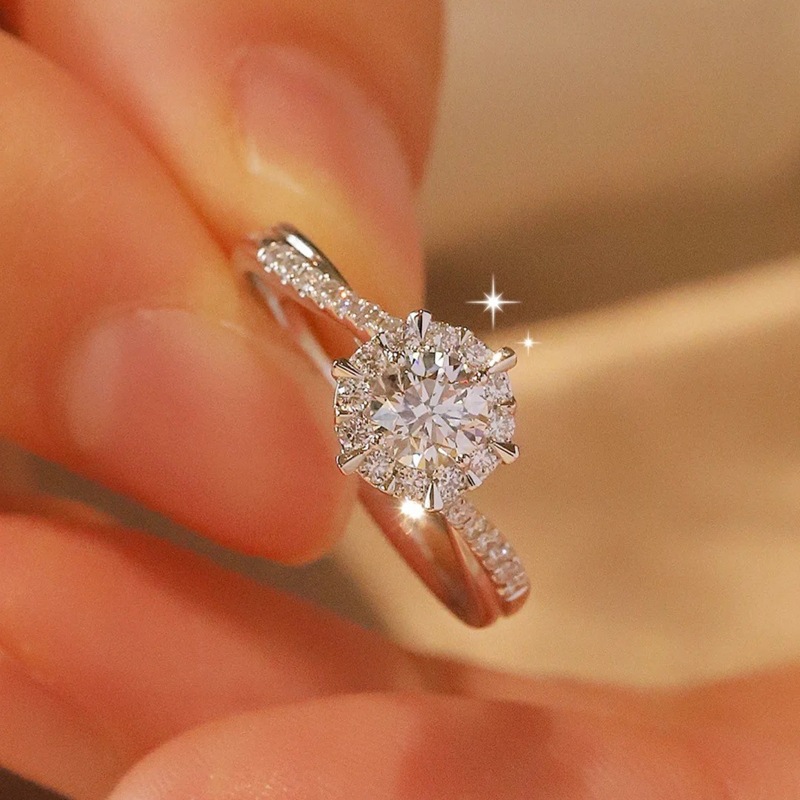 时尚结婚钻戒一对戒指星织活口婚