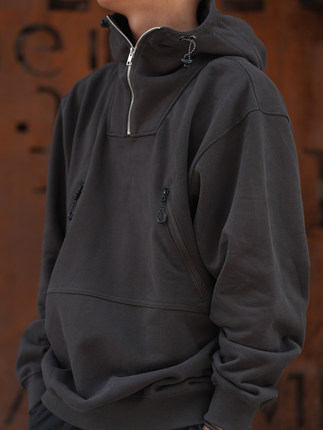 Procano23AW 日系500g重磅加绒连帽拉链冲锋卫衣秋冬百搭连帽衫男