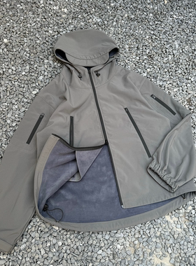 Procano24AW复合贴绒连帽户外防风软壳冲锋衣潮流春秋外套男女