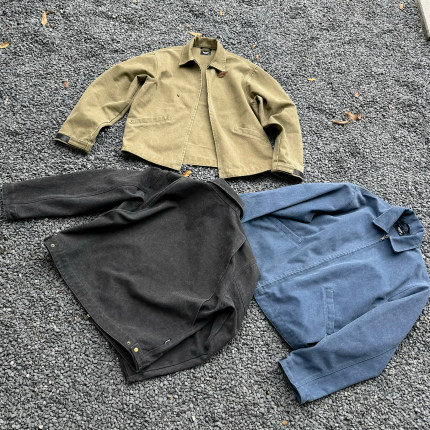 Procano24SS工装水洗复古做旧底特律夹克潮流翻领拉链外套男春秋