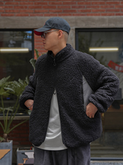 Procano23AW羊羔绒双面保暖立领大插袋300g重磅秋冬潮流复古夹克