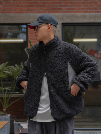 Procano23AW羊羔绒双面保暖立领大插袋300g重磅秋冬潮流复古夹克