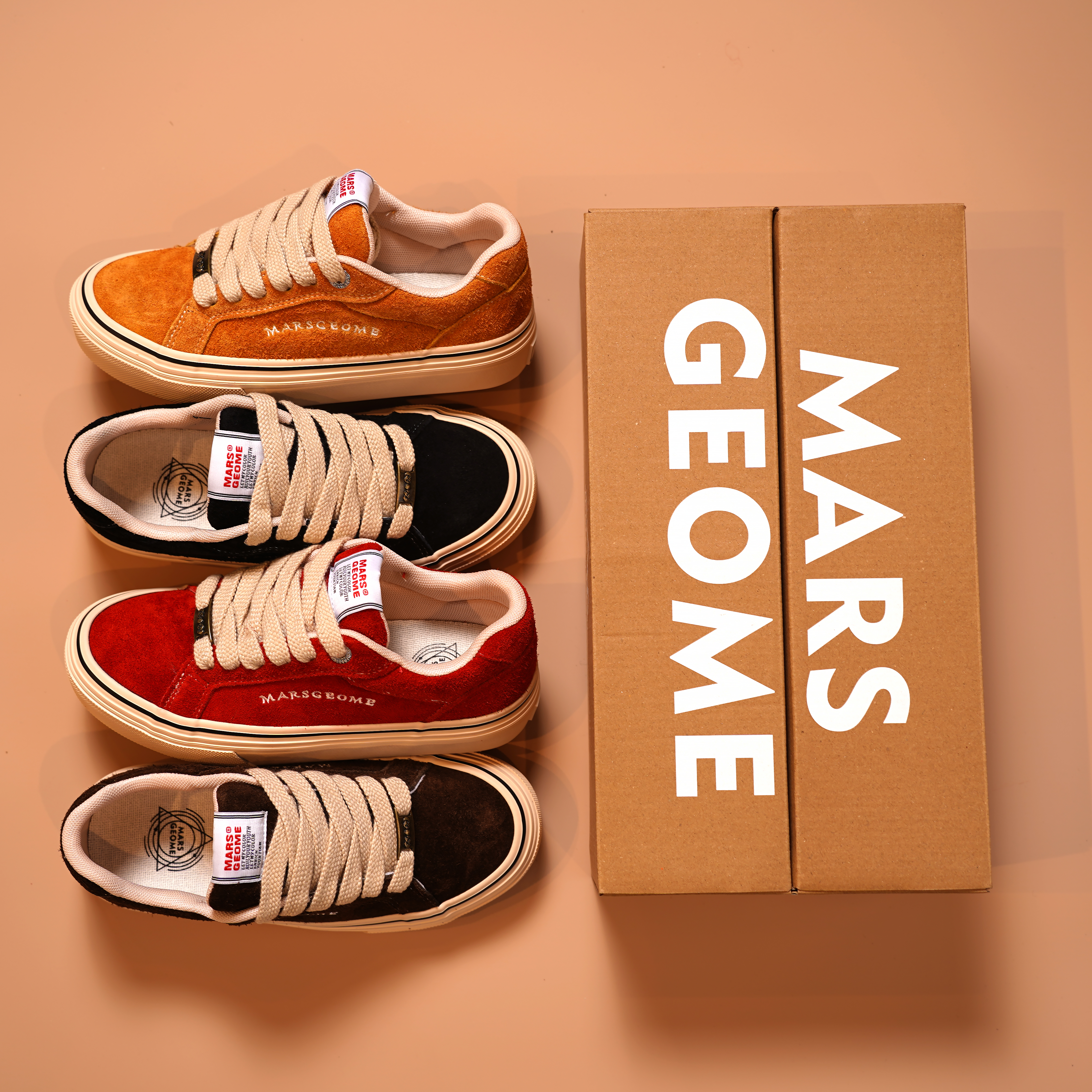 MARS GEOME/火星几何2025年秋冬新款牛反绒皮复古百搭女板鞋