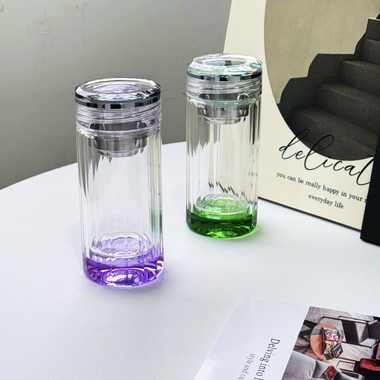 K9水晶手工钻石切面保温办公泡茶杯FRSJ