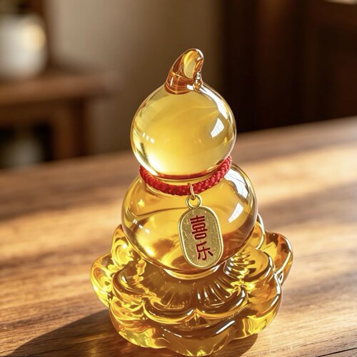 金色色旋转葫芦大气高档装饰品转转高级客厅家用水晶摆件TYJJ