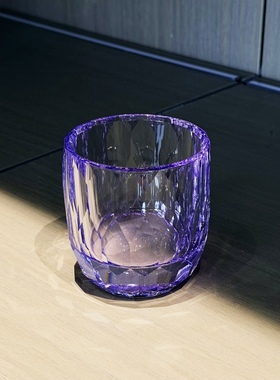 K9紫色水晶威士忌酒杯江户切子手工磨刻洋酒杯奢华酒具TYJJ