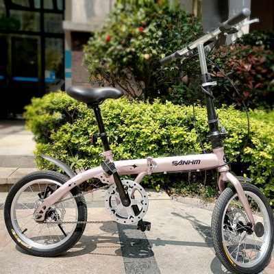 三河马16/14寸可折叠变速超轻便携小型成人儿童男女式学生自行车