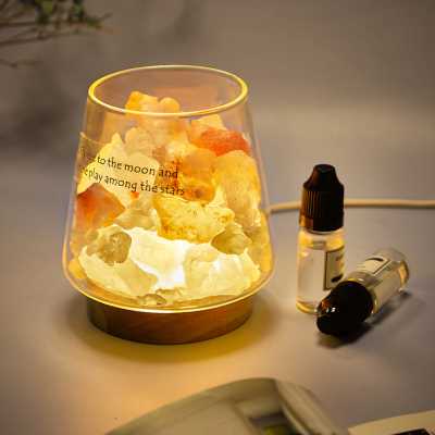 盐灯喜马拉雅水晶香薰小夜灯女生卧室睡眠床头台灯创意桌面氛围灯