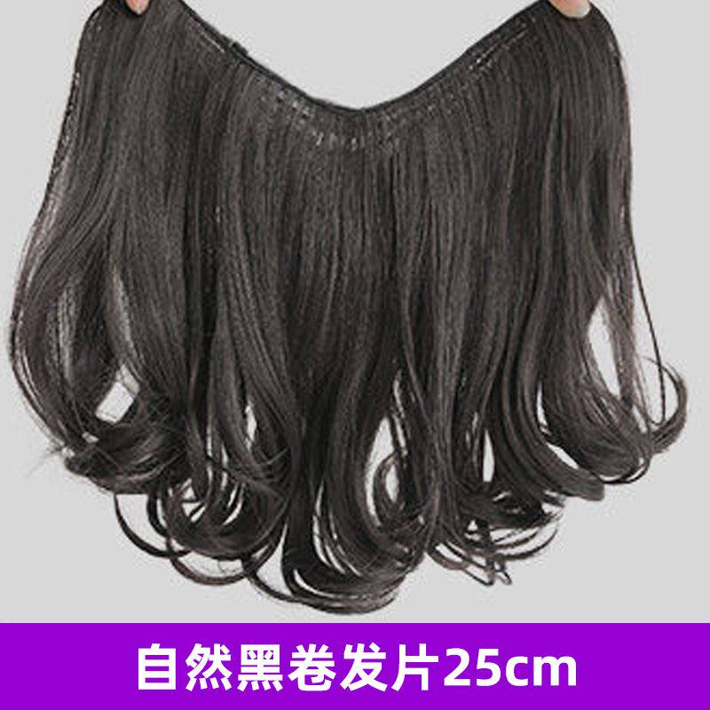 一片式假发u型女长发u形半头套补发片无痕微卷发大波浪自然接发片