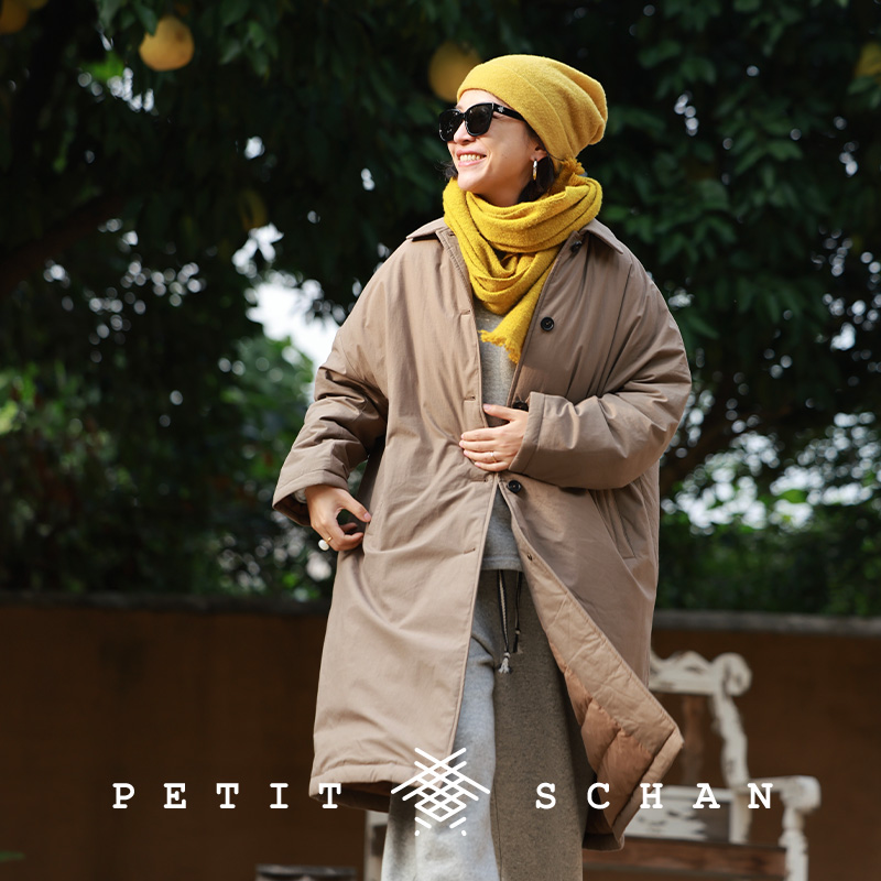 Petit Schan小闪 小被毯 进口近江晒纯棉95白鹅绒中长款羽绒服