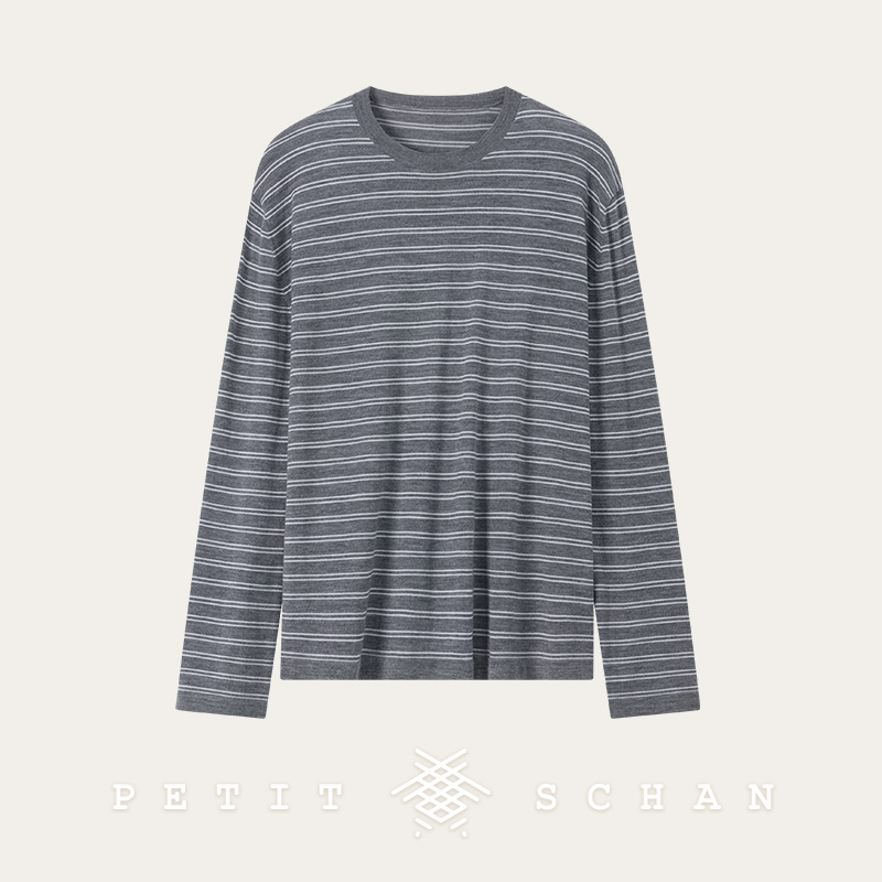 小闪美丽诺羊毛长袖套头针织衫