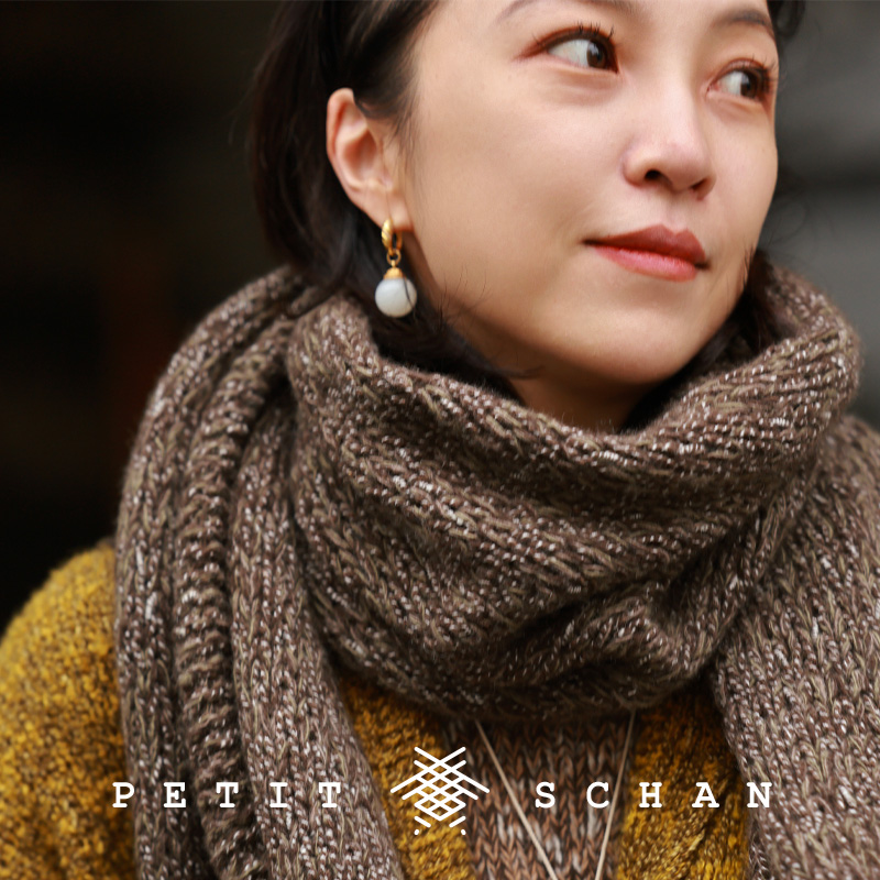 小闪牦牛绒骆驼绒混纺手纺纱围巾