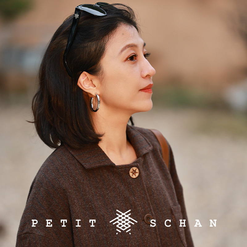 Petit Schan小闪 秘密花园 日本羊毛混纺条纹印花小西装外套
