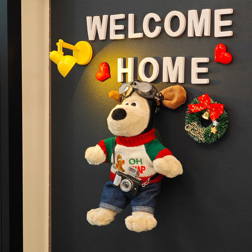 磁吸掌门狗立体玩偶冰箱贴磁贴个性创意入户防盗门装饰磁吸小物件