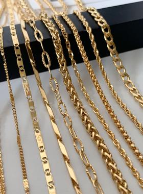 Long Style Men Women 585 Rose Gold Color Necklace Beaded Twi