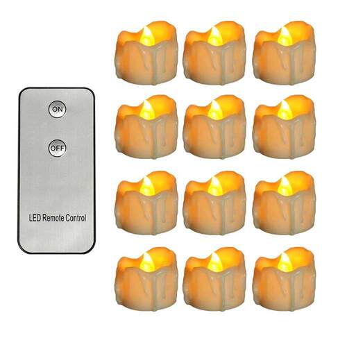Pack of 12 Remote or Not Remote Decorative LED Candles,Batte