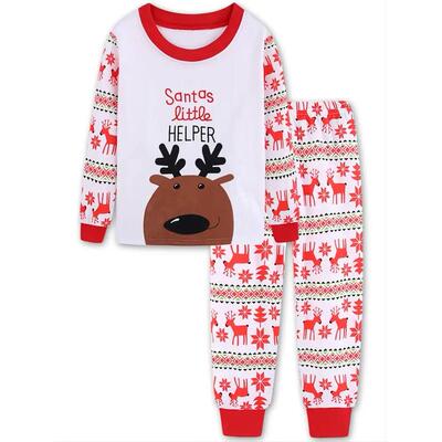 Boys Girls Christmas Pajamas Sets Reindeer Santa Claus Toddl