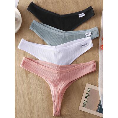 Women Cotton Waffle Style G-string Panties Ladies Soft