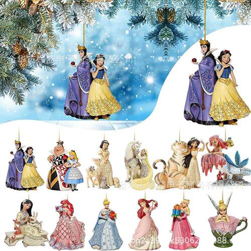 Christmas Pendant Xmas Tree Decoration Princess Flat Cartoon