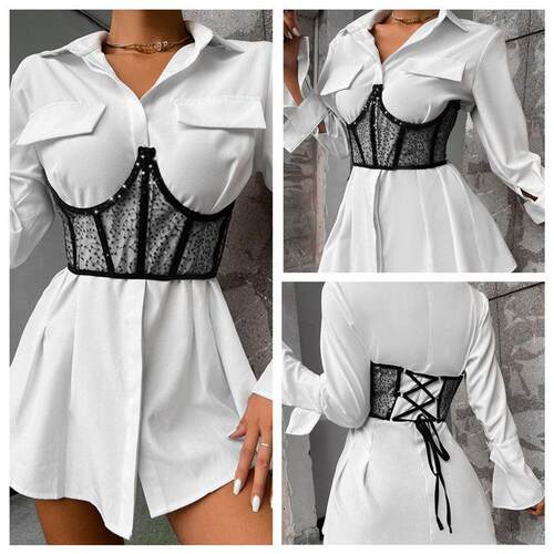 High Waist Corset For Women Lace Up Goth Bustier Top Body Sh