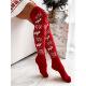 Women& High 39;s Christmas Socks Thigh Snowflake Print