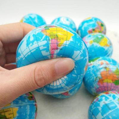 63mm Anti Stress Relief World Map Foam Ball Atlas Globe Pal