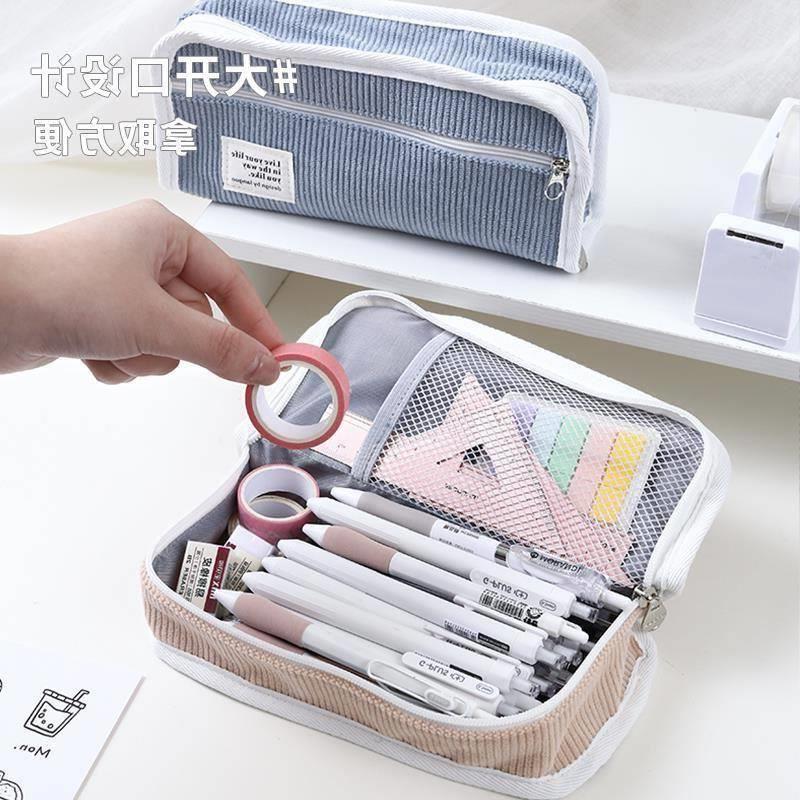 Large Capacity Pencil Case Kawaii Canvas Pencilcase School