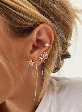 ISUEVA Gold Filled Flower Earcuff Without Piercing Earclip