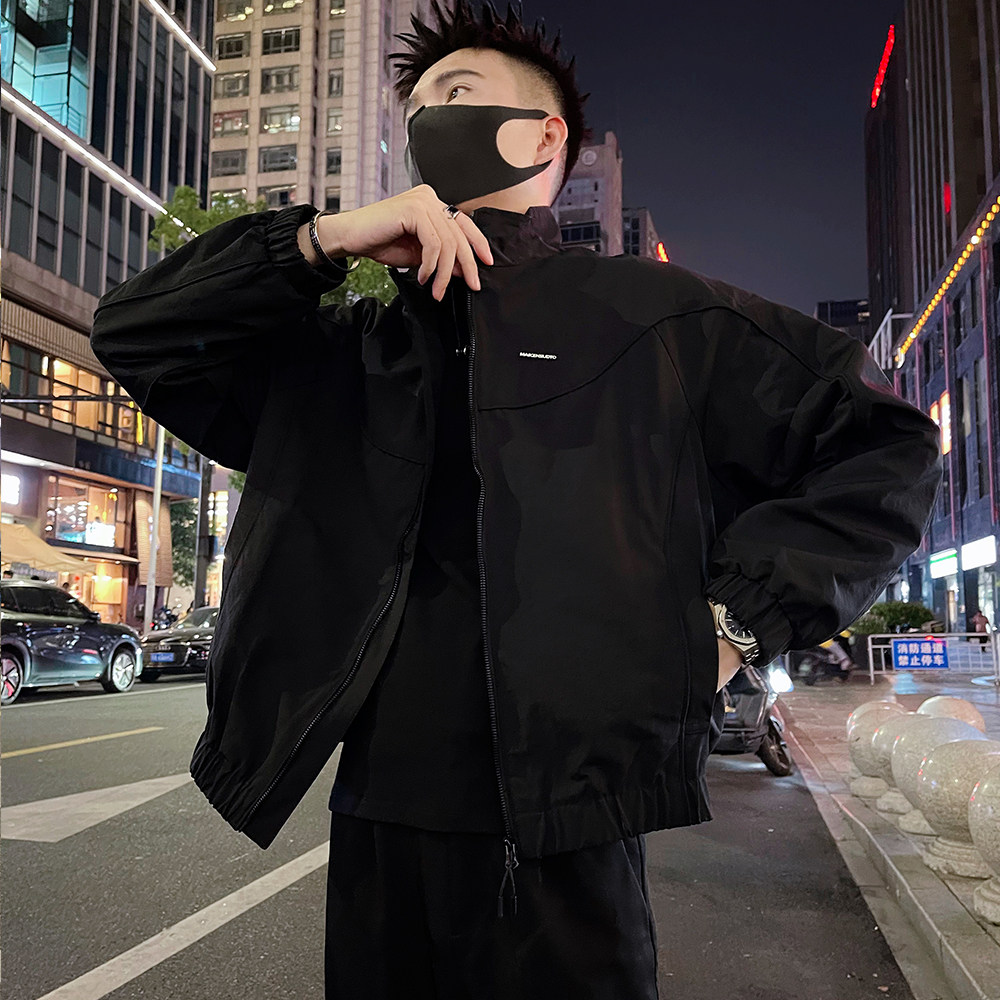 J68/P118控158秋款夹克外套男潮牌解构设计高级感痞帅休闲上衣红,男装夹克,电商A366