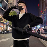 W129/P78控108秋款男士连帽卫衣潮牌休闲个性百搭假两件上衣，男装卫衣，电商A366