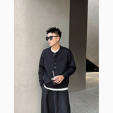 W133/特P98控138秋款卫衣男潮牌老钱风质感假两件拼接休闲上衣灰，男装卫衣，电商A366