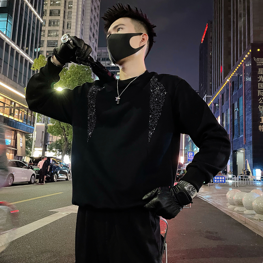 W135P68控98秋款卫衣外套男简约解构设计感拼料撞色全棉上衣，女装短外套，电商A366