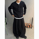 W133/特P98控138秋款卫衣男潮牌老钱风质感假两件拼接休闲上衣灰，男装卫衣，电商A366