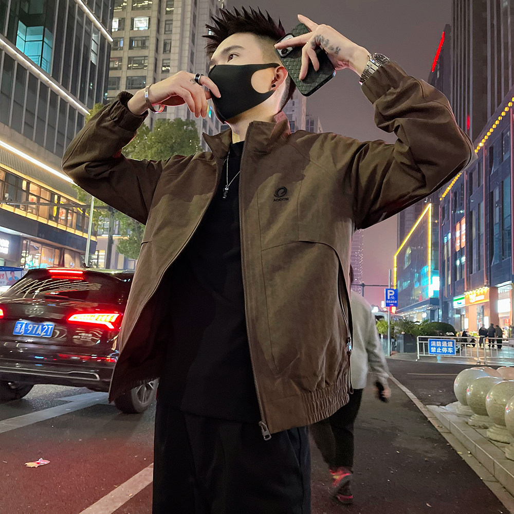 J91/P118控165春款字母刺绣款解构设计痞帅修身夹克外套男黑2,男装夹克,电商A366