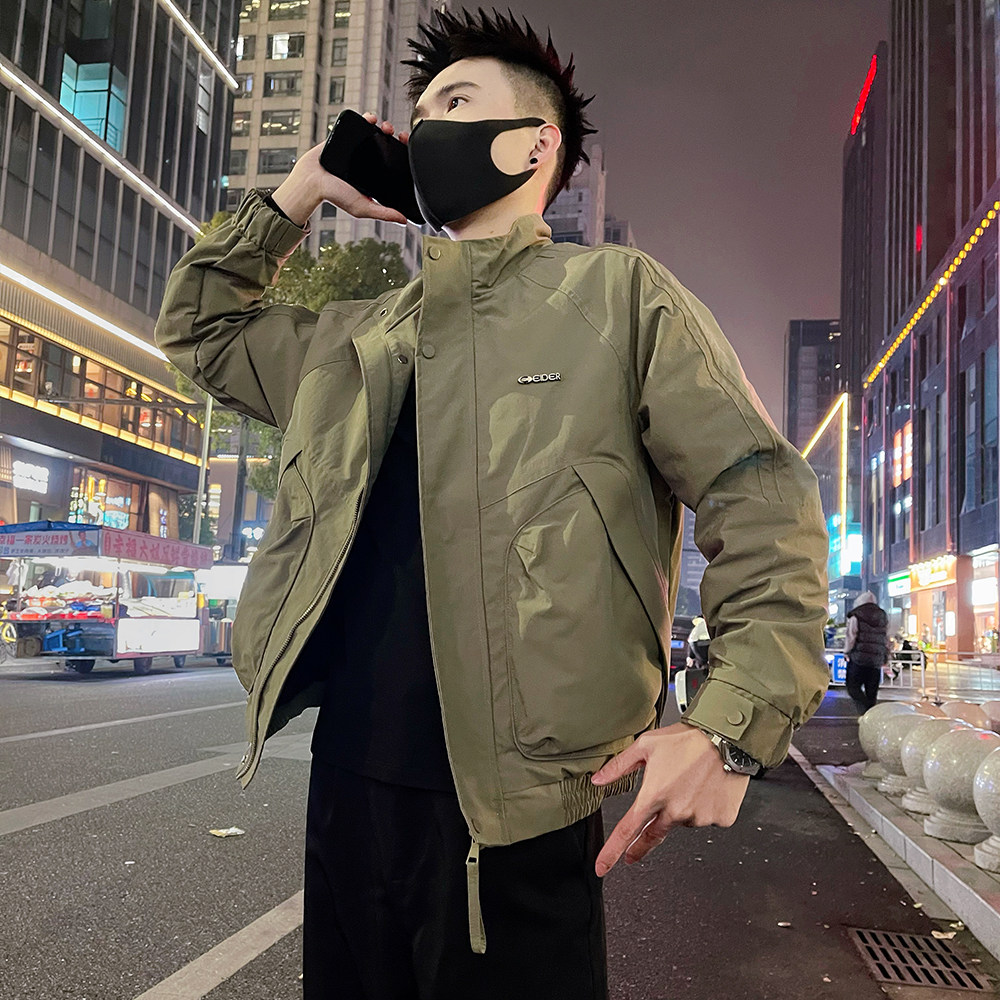 J89/P98控145春款男士薄款工装大口袋夹克外套潮牌高级感痞帅绿3，男装夹克，电商A366