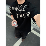 T276/特P68控98夏季短袖T恤男潮牌设计感手绘涂鸦字母休闲半袖黑2，商品下架区，电商A366