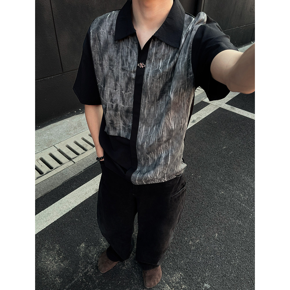 T281/P58控78短袖T恤男夏季新款冰丝港风ins休闲百搭帅气上衣白2,男装T恤,电商A366