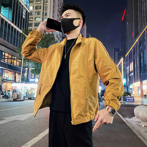 J87/P98控145 春款立领设计感薄款工装夹克外套男高级感外套黄3，男装夹克，电商A366